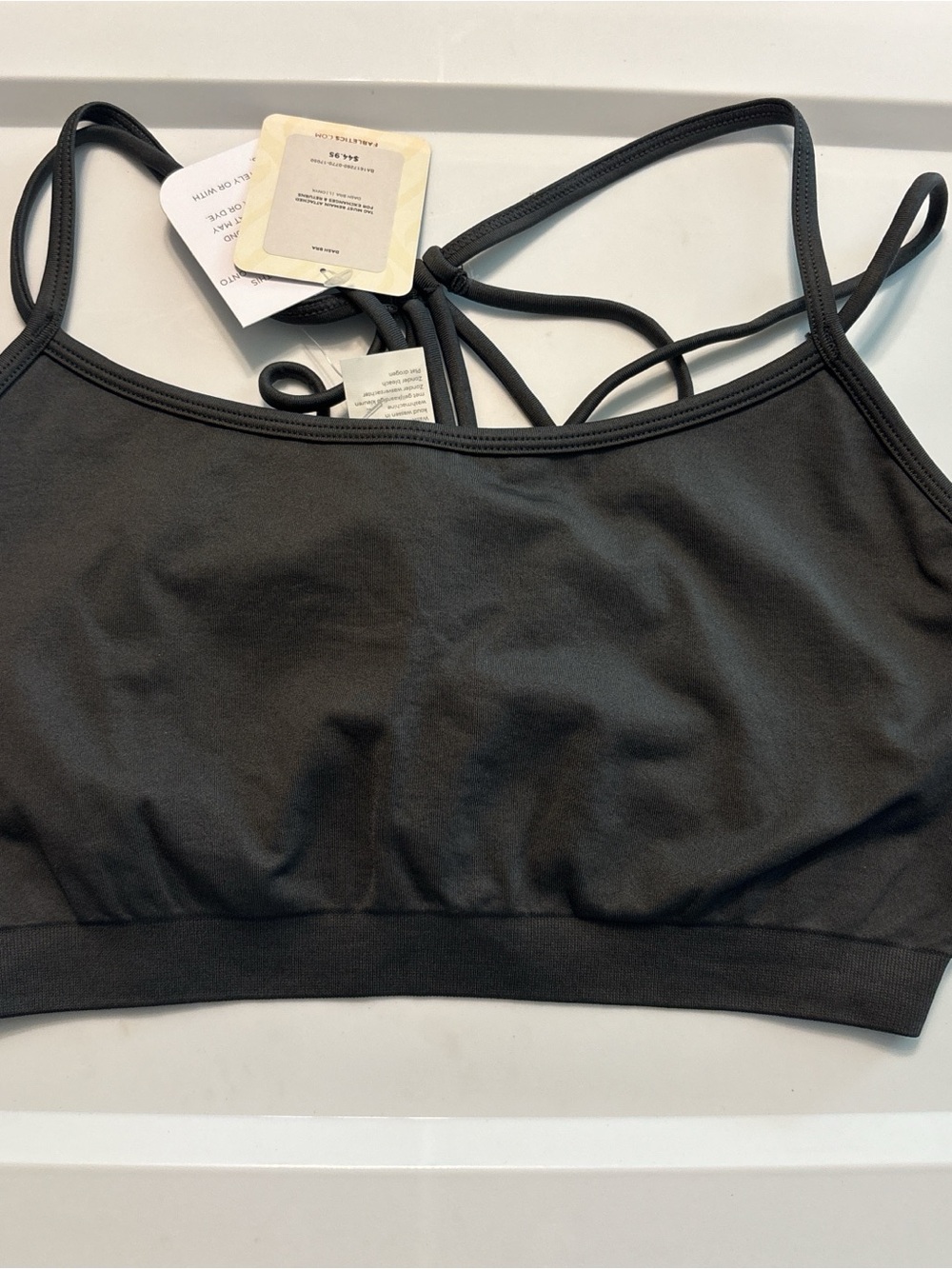 Fabletics charcoal grey Strappy Low-Impact Sports Bralette
